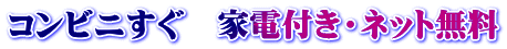 コンビニすぐ　家電付き・ネット無料